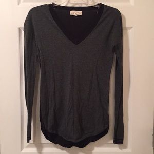 Black and Grey color block Sweater